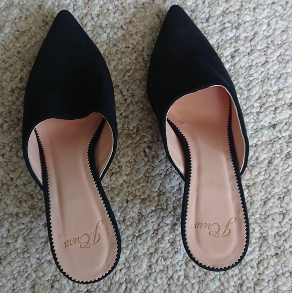J.Crew pointy toe black suede leather mules size 6 - Picture 2 of 14